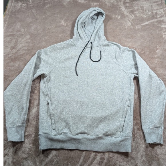 Fabletics Other - Fabletics Go-To Hoodie Mens XS Grey Heather Raglan Sleeve Zip Pocket Pullover
